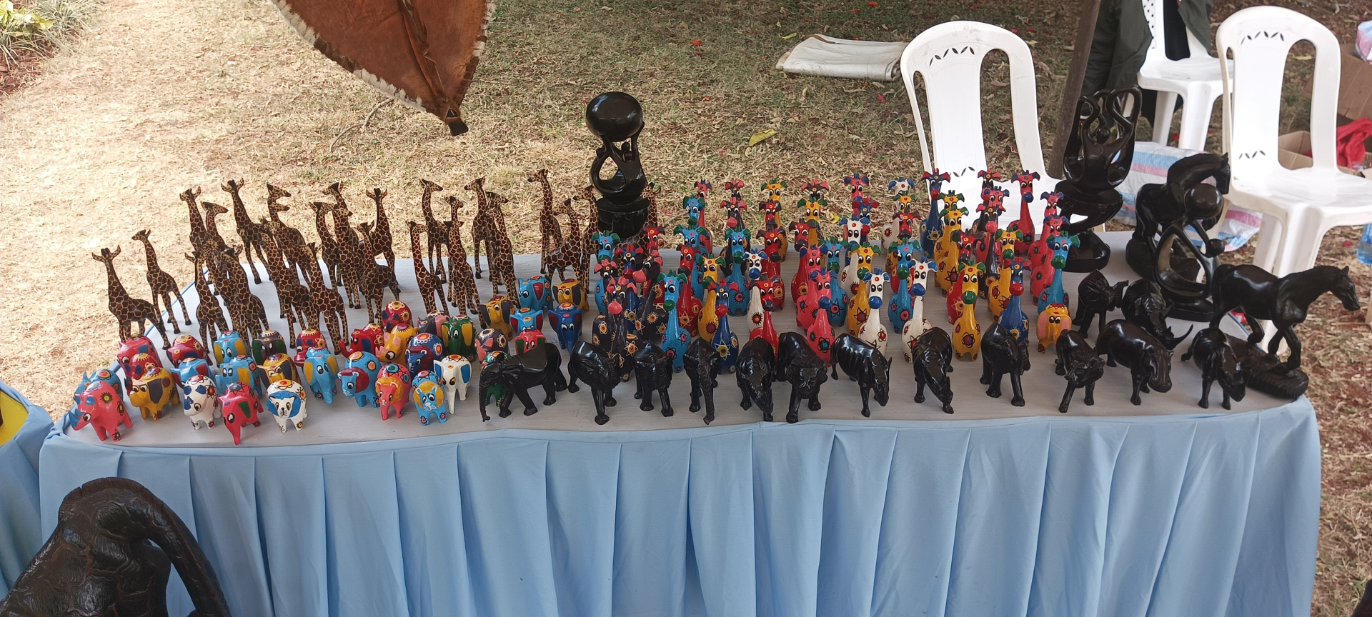 Carved African Animal Figurines