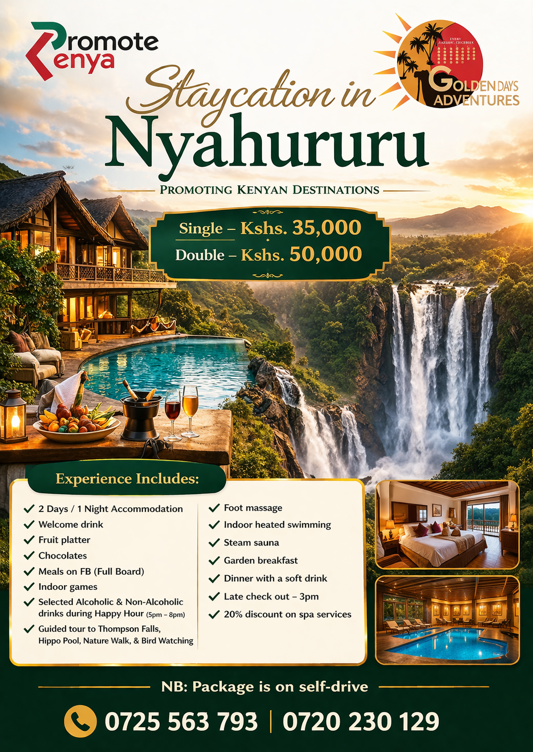 Staycation in Nyahururu flyer — Promote Kenya x Golden Days Adventures