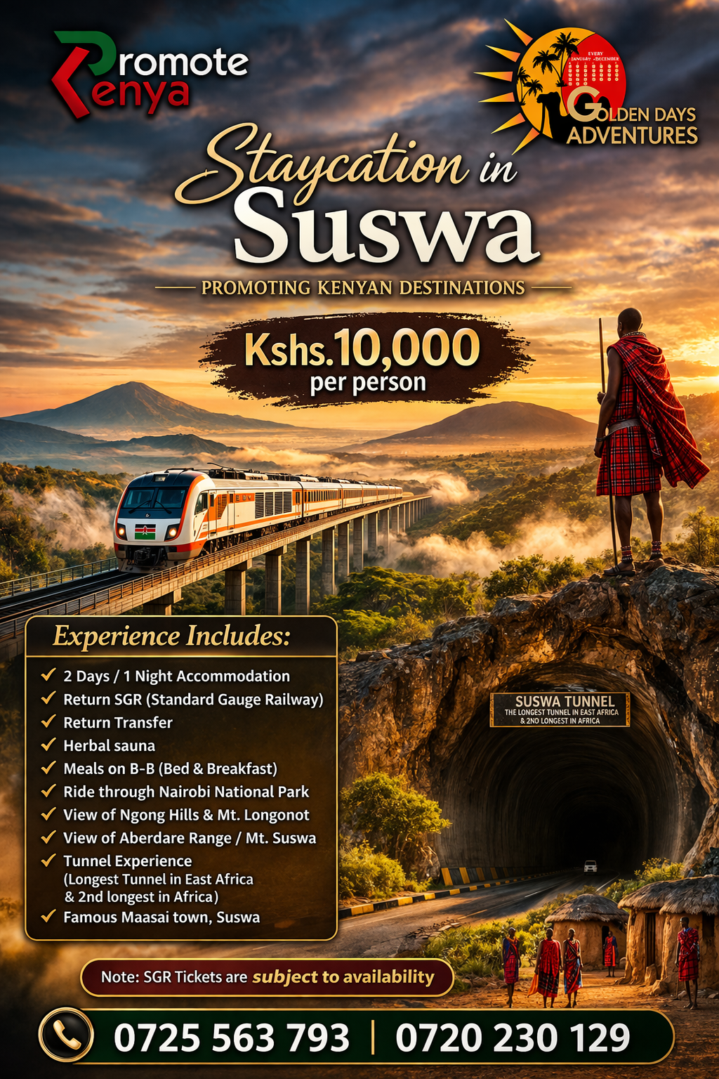 Staycation in Suswa flyer — Promote Kenya x Golden Days Adventures
